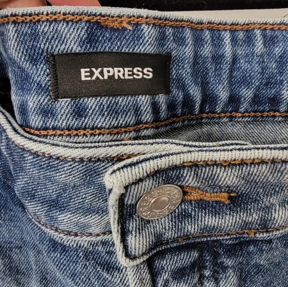 Express Light Blue Straight Leg Jeans - Picture 4 of 7